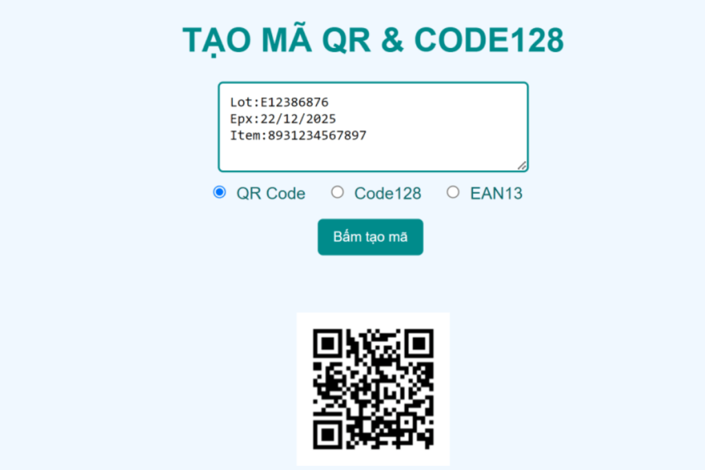Công cụ tạo mã vạch online miễn phí
