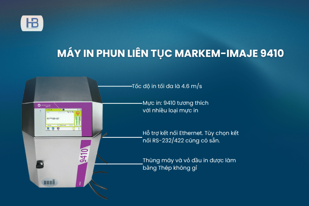 Máy in phun liên tục Markem-Imaje 9410 7 Thông số kỹ thuật