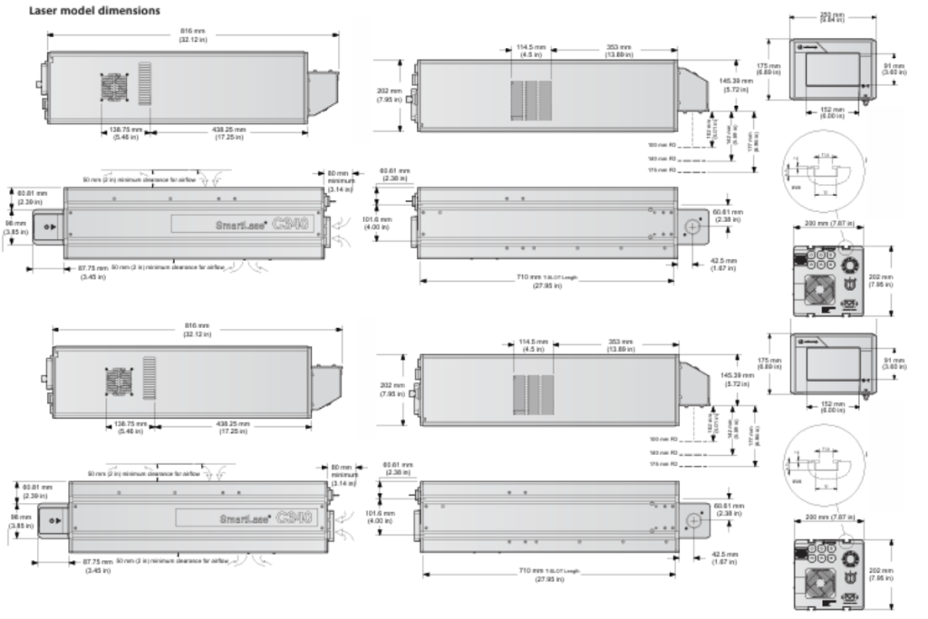 Máy in laser smartLase C340 Markem Imaje 6 Thông số kỹ thuật chính máy in laser smartLase C340