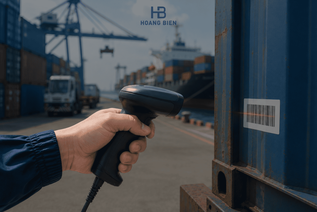 Quét mã vạch ngoài trời bến bãi và cảng hàng hóa